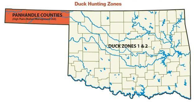 Oklahoma Duck Hunting Zones Map